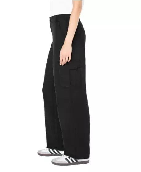 NWT Well Worn Women's Wide Leg Comfort Cargo Pants Black 1802153
