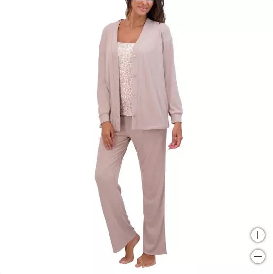 Live 2 Lounge Ladies' 3-Piece Cooling Effects Lounge Set Cardigan, Tank, Pant