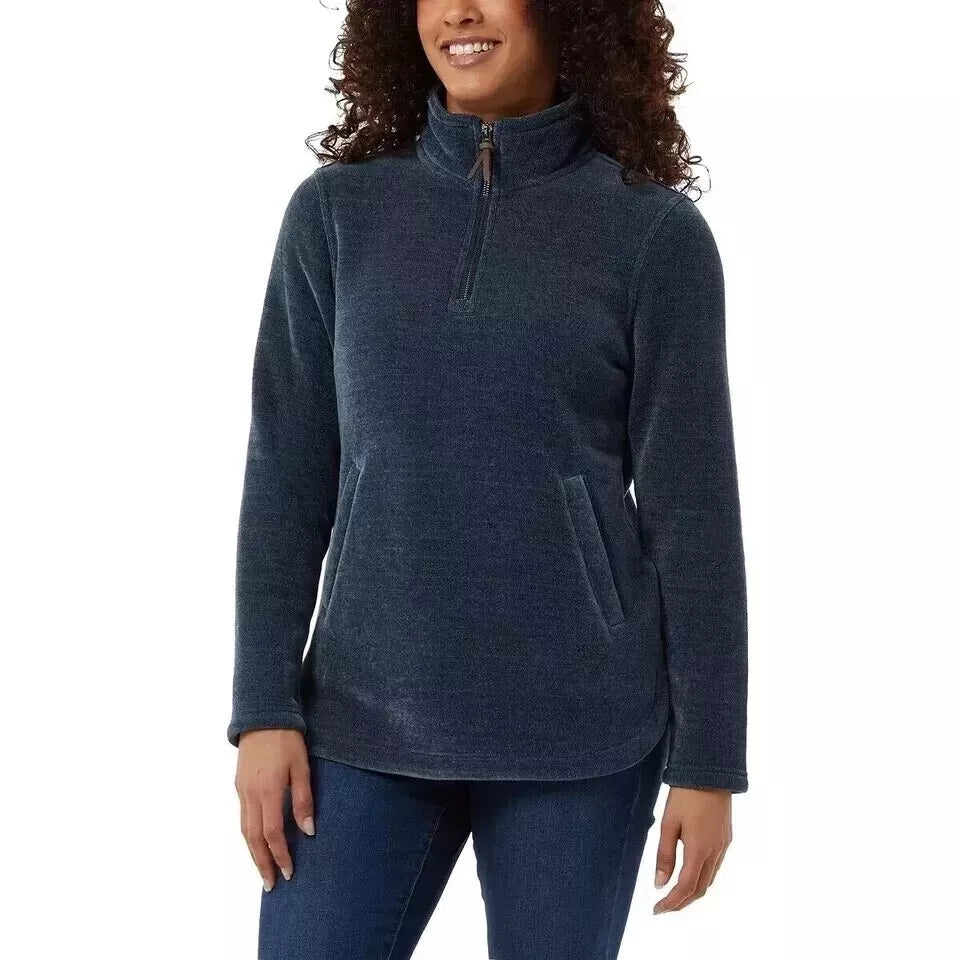 32 Degrees Heat Women's Mock Neck Fleece 1/4 Zip Pullover Sweater with Pockets (1797421)