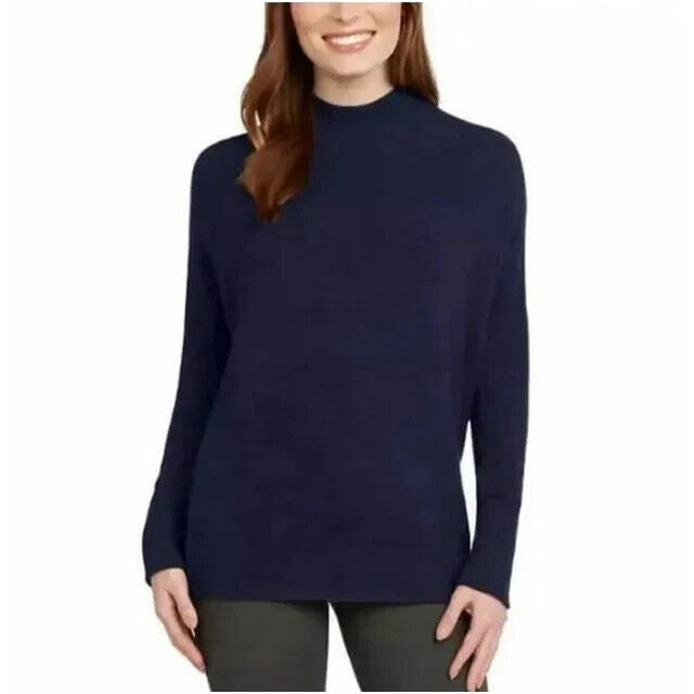 Matty M Women S Mock Neck Ribbed Tunic Top Sweater Pullover (1685321)