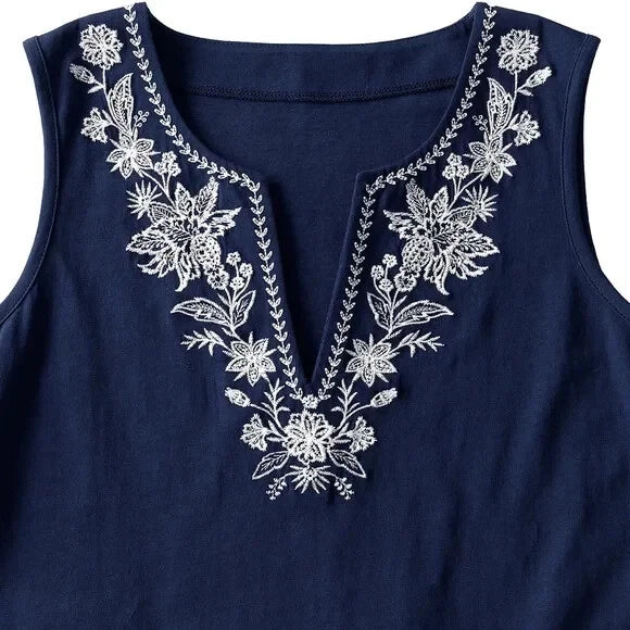 Lands' End Women's Sleeveless Embroidered Dress - NWT 1795589