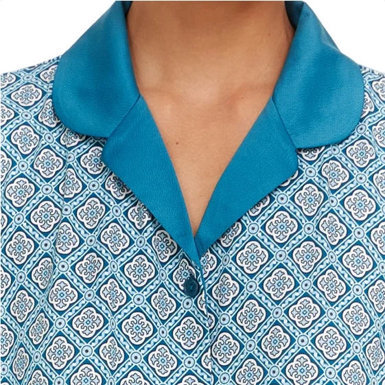 Flora Nikrooz Women's Satin Trim Notch Collar PJ Set 1813509
