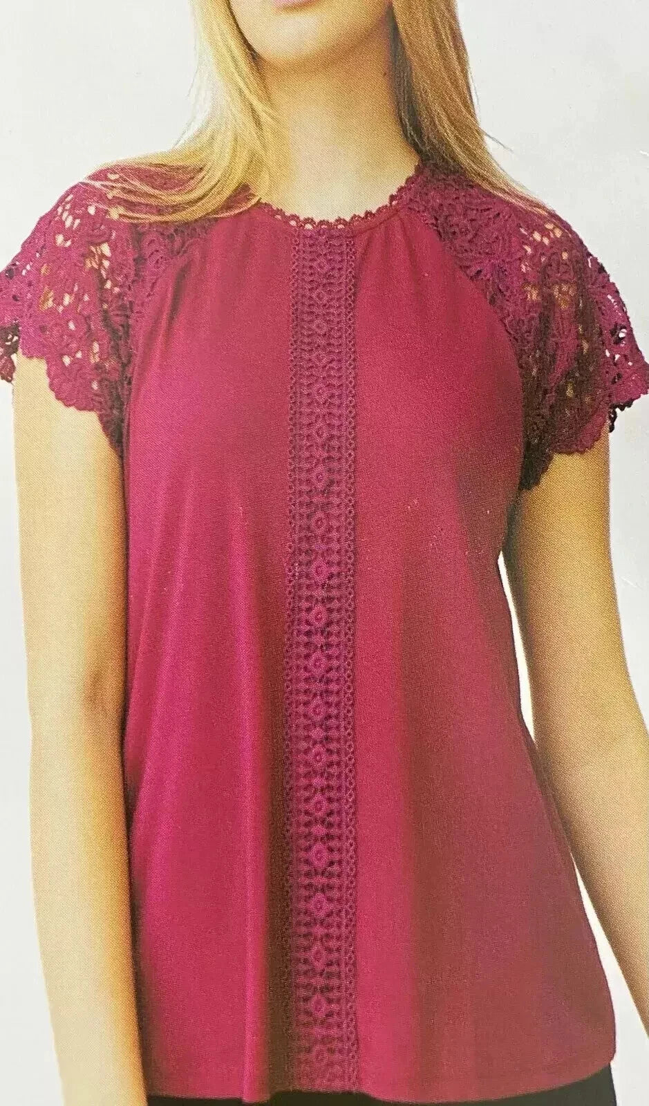 Cable & Gauge Ladies' Lace Trim Top (1775614)