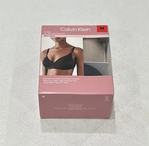 Calvin Klein 2-Pack Lightly Lined Wireless Bra Brushed Microfiber, Multicolor 1806104