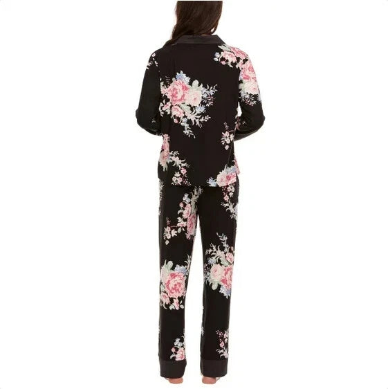 Flora Nikrooz Women's Satin Trim Notch Collar PJ Set 1813509