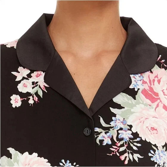 Flora Nikrooz Women's Satin Trim Notch Collar PJ Set 1813509