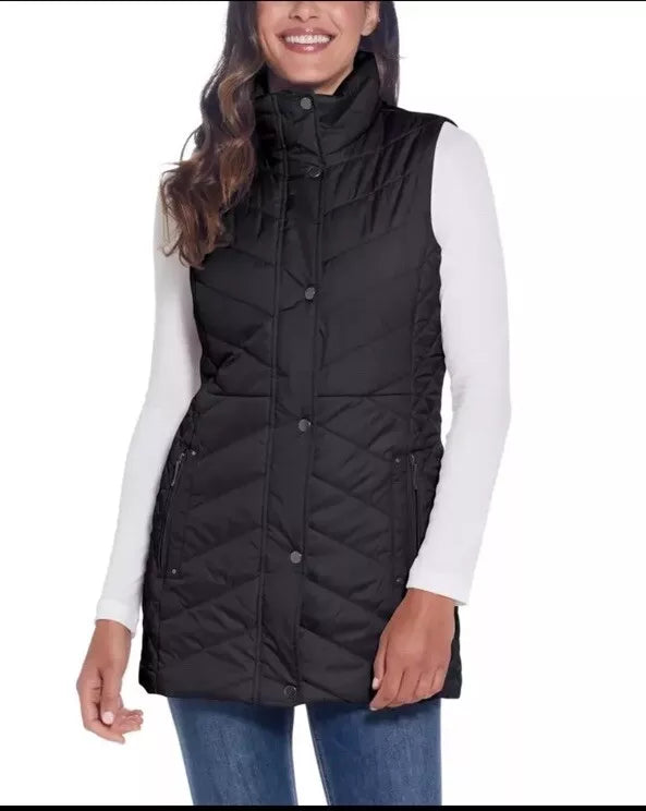 Weatherproof Ladies' Quilted Vest Blace Full Zip/zip pockets (1801693)