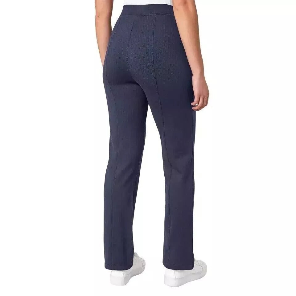 Mondetta Ladies' Pull-on Herringbone Straight Leg Pants, Moisture Wicking, Recycled Polyester Blend, Side Pockets 1806914