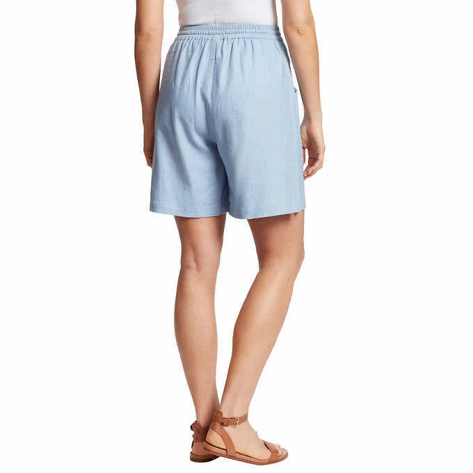 Gloria Vanderbilt Ladies' Linen Blend Short Blue Large 1406114
