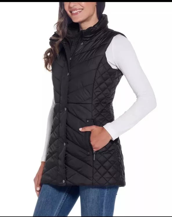 Weatherproof Ladies' Quilted Vest Blace Full Zip/zip pockets (1801693)