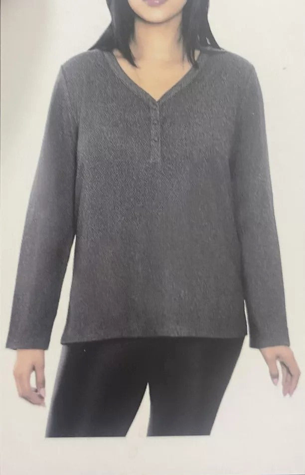 Mario Serrani Womens Dressy V-Neck Top Long Sleeves Pullover (1797412)