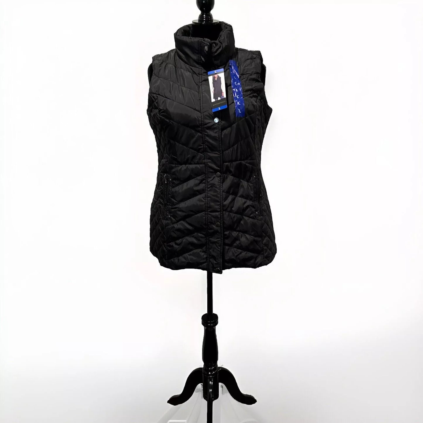 Weatherproof Ladies' Quilted Vest Blace Full Zip/zip pockets (1801693)