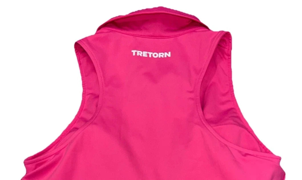 Tretorn Women's Sleeveless Polo Built-In-Bra Top, French Fuchsia 1860922