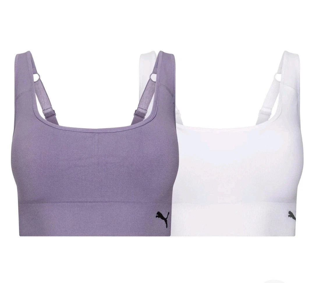 PUMA Women's Performance 2-Pack Seamless Sports Bras for Women 1832173