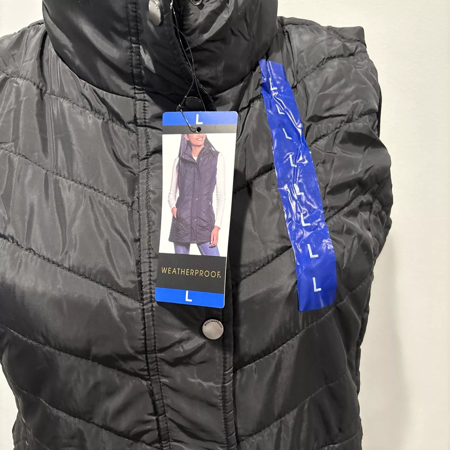 Weatherproof Ladies' Quilted Vest Blace Full Zip/zip pockets (1801693)