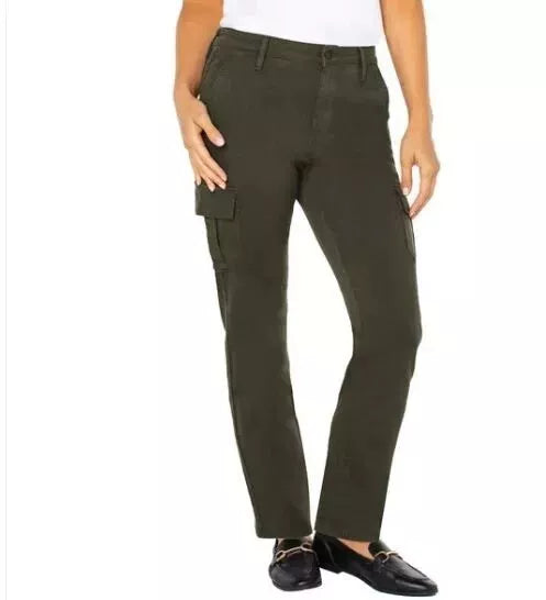 NWT Well Worn Women's Wide Leg Comfort Cargo Pants Black 1802153