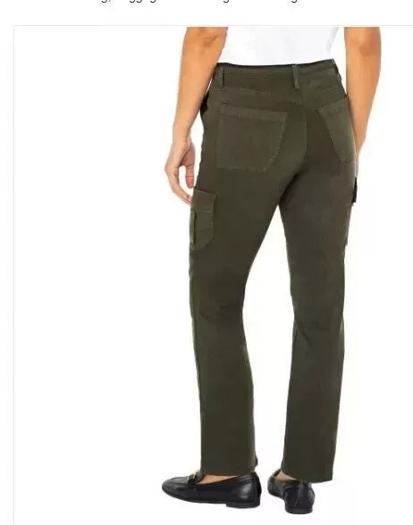 NWT Well Worn Women's Wide Leg Comfort Cargo Pants Black 1802153