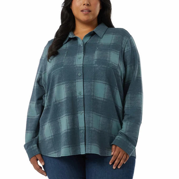 32 Degrees Women S 4-way Stretch Soft Button-up Shirt 1629327