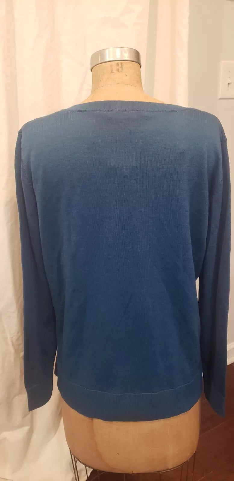Katherine Barclay Womens Extra Fine Merino Wool V Neck Sweater (1720433)