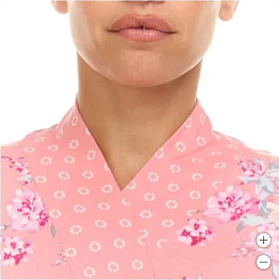Flora Nikrooz Women's Floral 3-piece Tank Top Pants Pajamas Robe, Pink SMALL