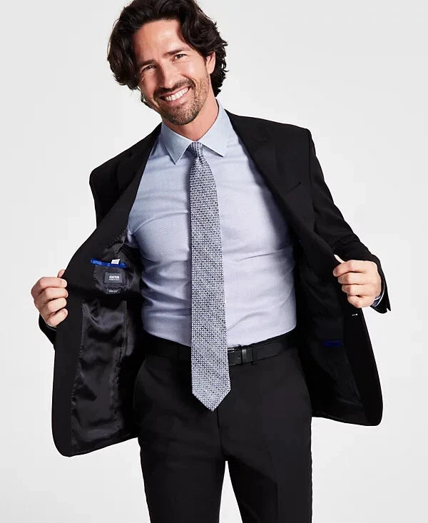 Kenneth Cole Reaction Men's Techni-Cole Suit Separate Slim-Fit Jacket,Black,40S