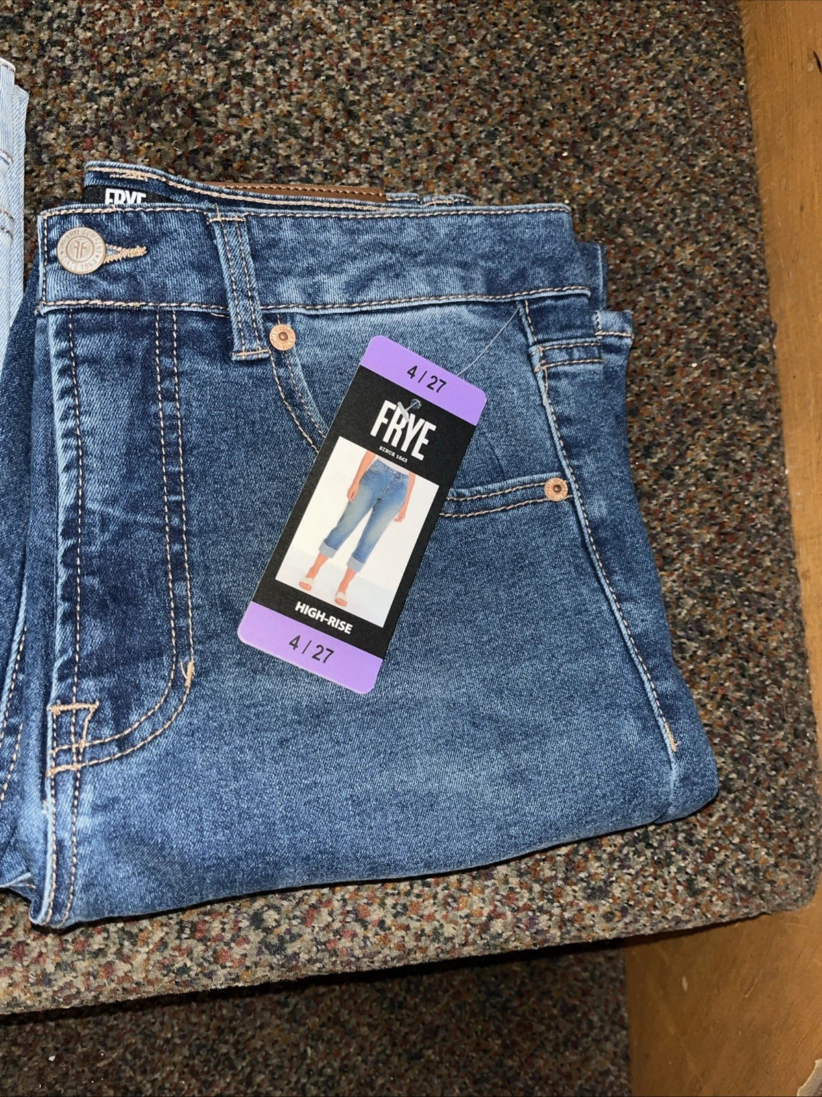 Frye High-Rise Crop Jeans Wash Denim 1859395
