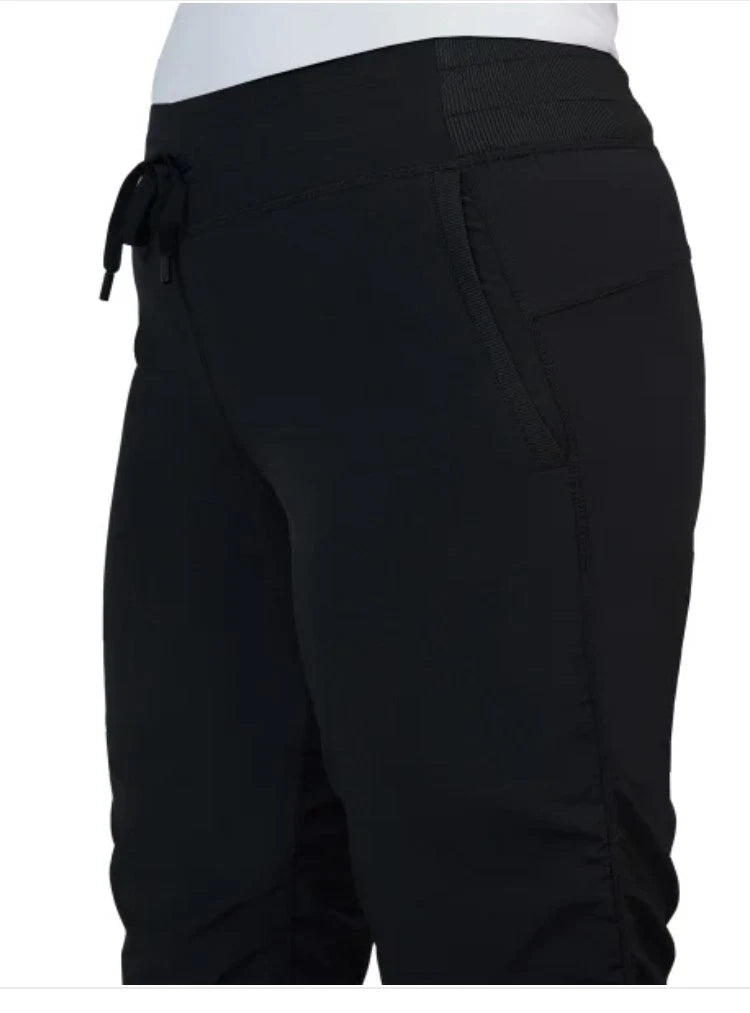 Kirkland Signature Women's Woven Active Pant Black Large 4-Way Stretch Fabric 7772012