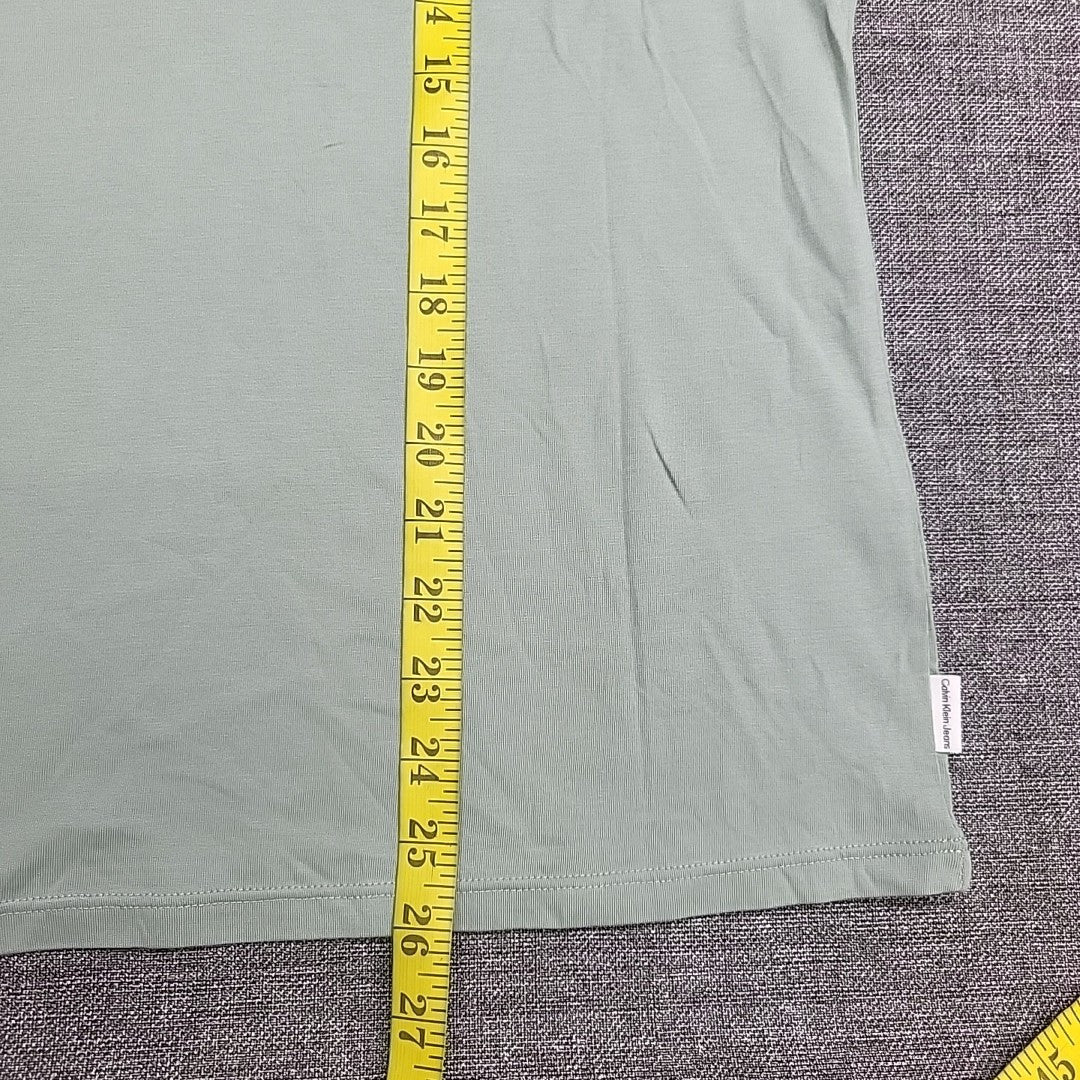 Calvin Klein Jeans Ladies Dressy Logo Tee Shirt Large Size Green Everyday Top 1577512