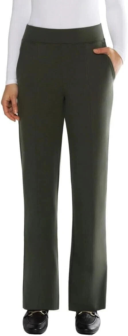 Matty M Women's Pull On Straight Leg Office Pants, Dark Olive - 1716709