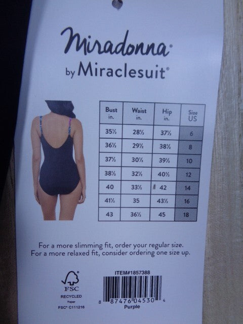 Miradonna by Miraclesuit Womens Swimsuit Purple Multicolor Floral Slimming SIZE 14 - 1857388 (Copy)