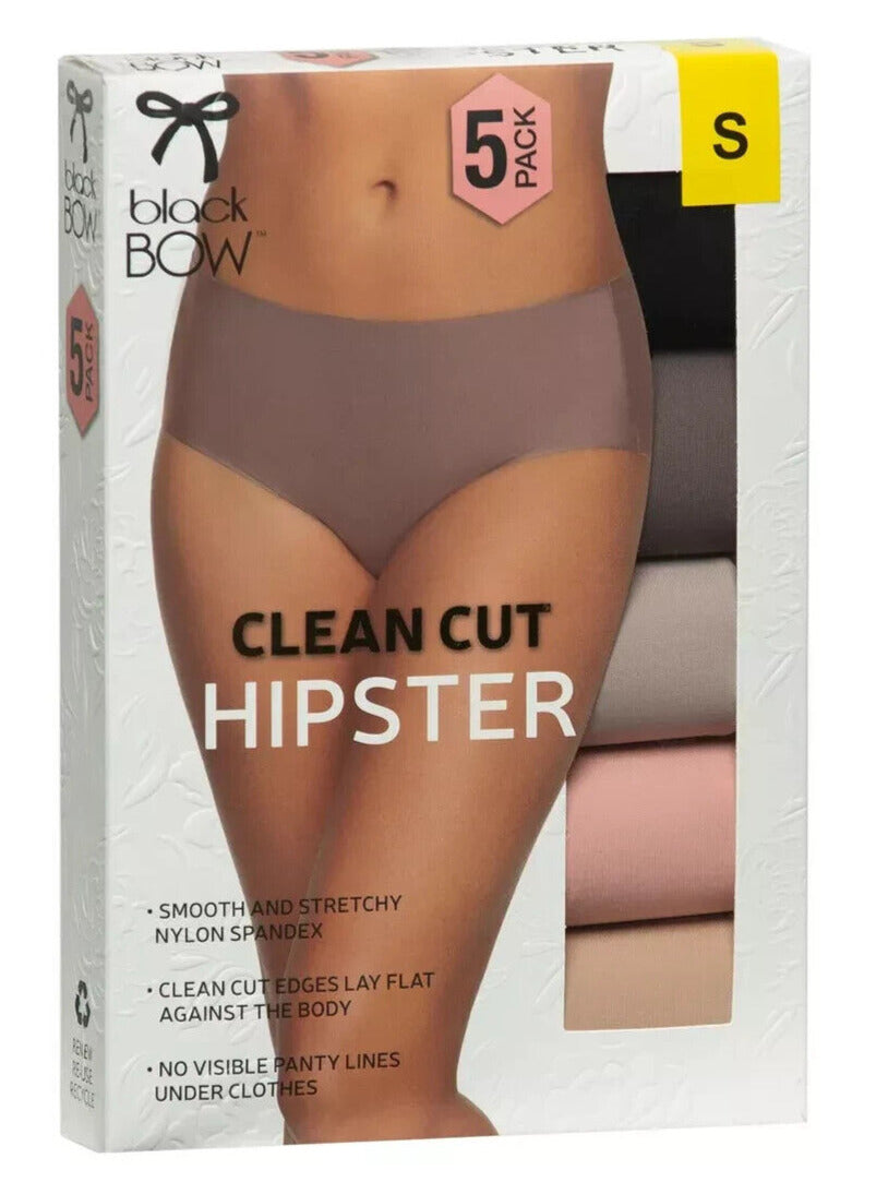 Black Bow Ladies Clean Cut Hipster 5 Pack Panties (1758490)