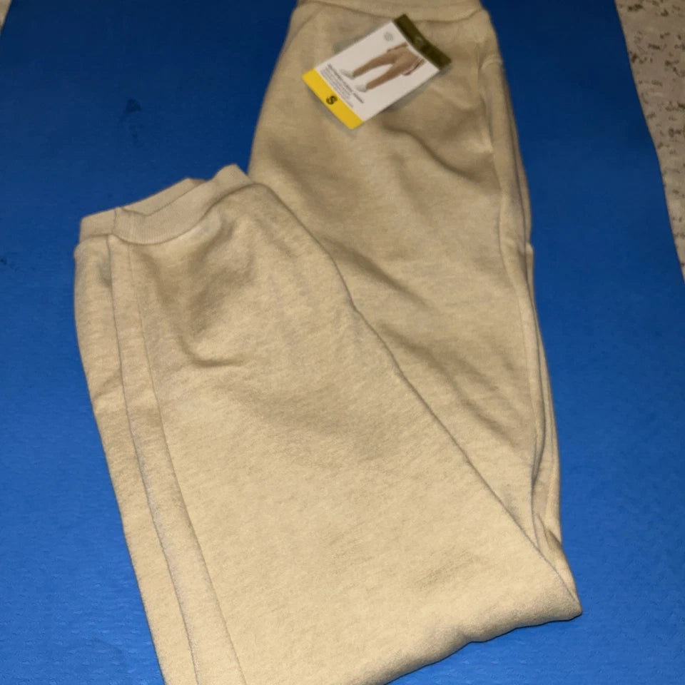 Mondetta Women's Heathered Fleece Jogger Pants, Sıze S, Irish Cream (1797063)