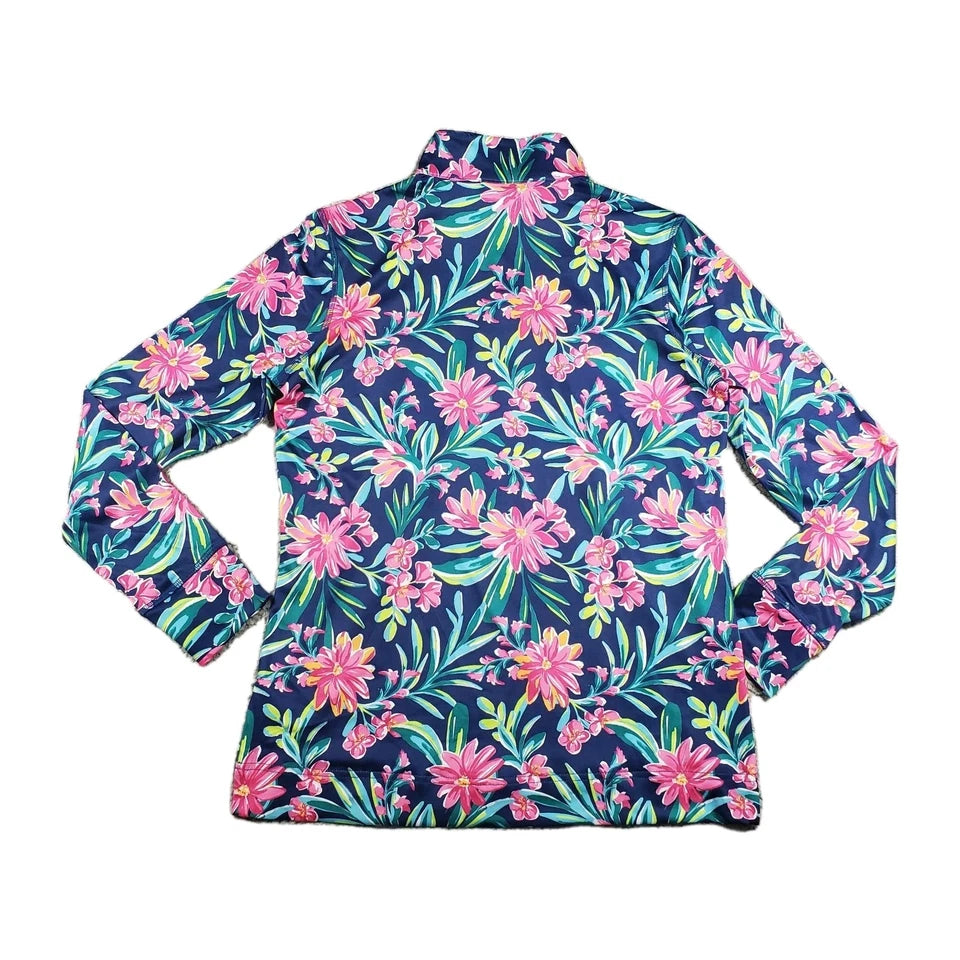 Stella Parker Sun Protection Shirt UPF 5 Small Pink Lilly Pullover Golf Tennis 1799969