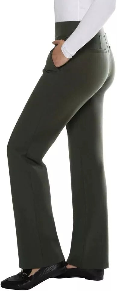 Matty M Women's Pull On Straight Leg Office Pants, Dark Olive - 1716709