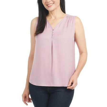 Hilary Radley Ladies' Sleeveless Blouse Soft Plum Size Medium