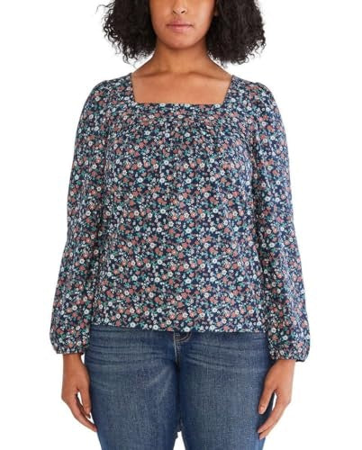 Lucky Brand Women's Long Sleeve Floral Peasant Top 1723702