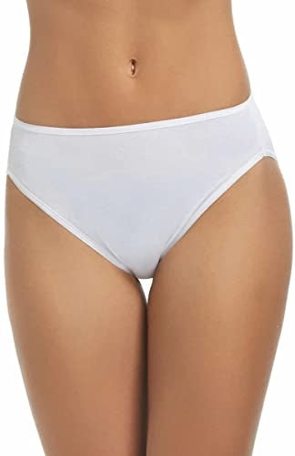 Felina Women S Full Coverage Hi-Cut Cotton Stretch 8-Pack Black XL 1291186
