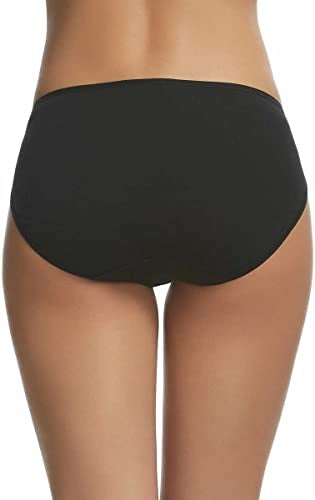 Felina Women S Full Coverage Hi-Cut Cotton Stretch 8-Pack Black XL 1291186