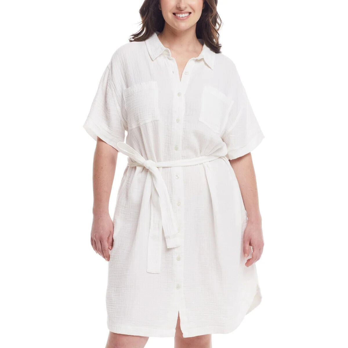 New! Women Weatherproof Vintage Button Down Gauze Texture Dress! (1748767)