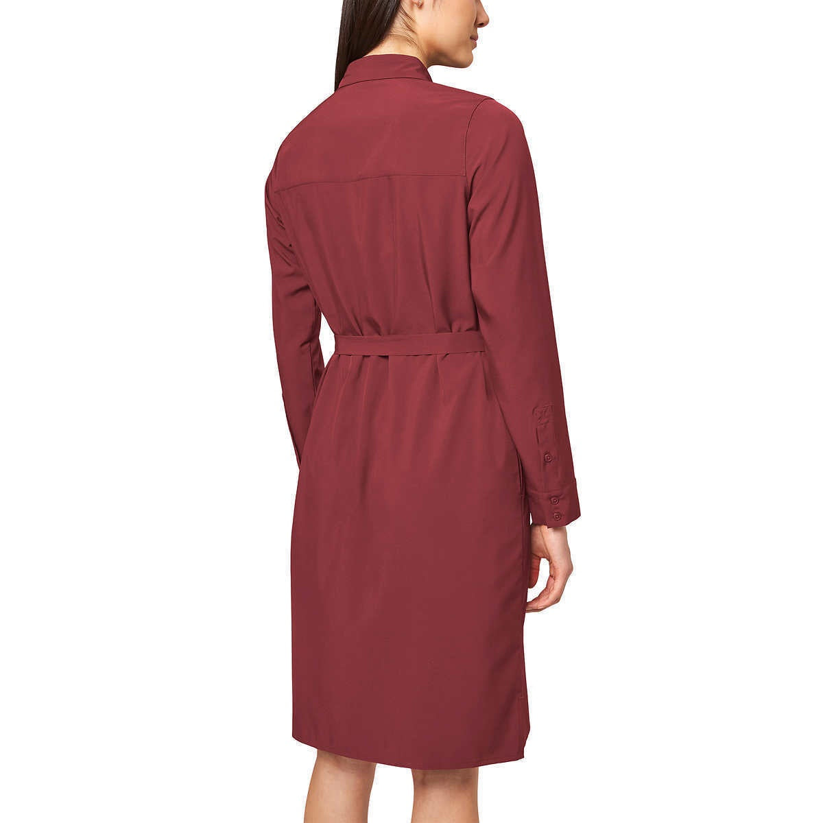 Modern Ambition Women's Shirtdress, Red, Size Medium