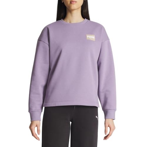 PUMA Ladies Fleece Crewneck Pullover Sweatshirt Purple XL 1787628