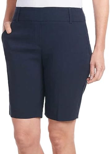 Hilary Radley Women's Pull on Mid Rise Stretch Comfort Bermuda Short 1745667