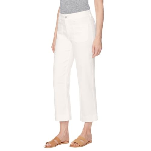 Buffalo David Bitton Ladies' High-Rise Brigette Soft Stretch Crop Pant (US, Numeric, 10, Regular, Regular, White) 1764626