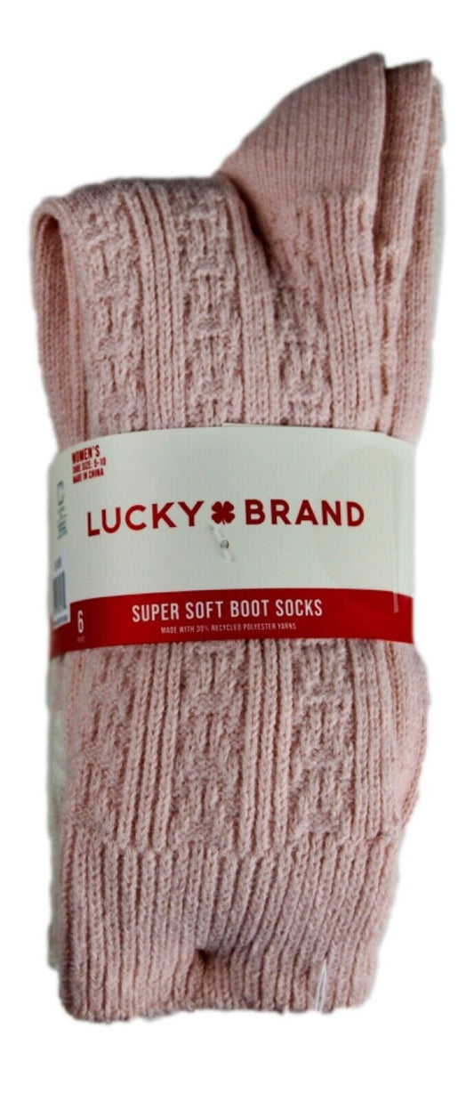 Lucky Brand Women's Boot Socks, Super Soft, 5-10 Shoe Size, 6 Pairs (1391058)