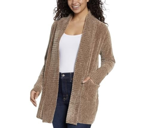 Orvis Womens Cardigan Sweater Chenille Pockets Soft Open-Front Midweight  (1804413)