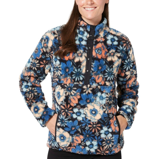 WT Hurley Women's Snap Super Soft Plush Fleece Sweatshirt Pullover Top (1732537)