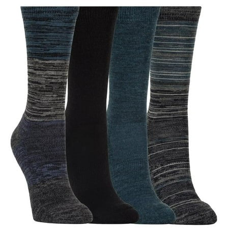 KIRKLAND Signature Ladies Extra-Fine Merino Wool Crew Socks Blue 4 Pairs