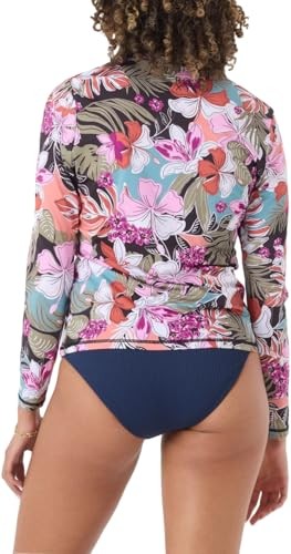 1842844 Roxy Womens Lightweight Long Sleeve Sun Protection Tee (US, Alpha, XX-Large, Regular, Regular, Pink Floral)