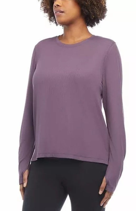 Danskin Women's Ultimate Rib Long Sleeve Top