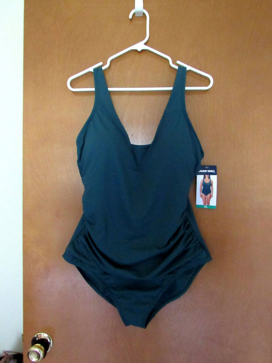 NEW LANDS’ END One Piece Swimsuit Bathing Suit Teal Tummy Hiding UPF50 SZ XL 1837618